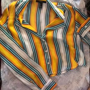 Striped Cropped Blouse